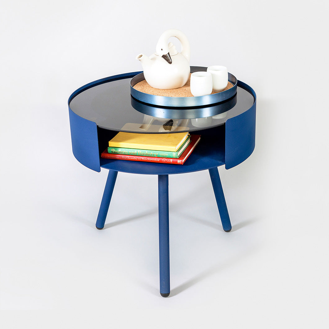 Self Help Side Table with Glass Top Joe Paine Studio